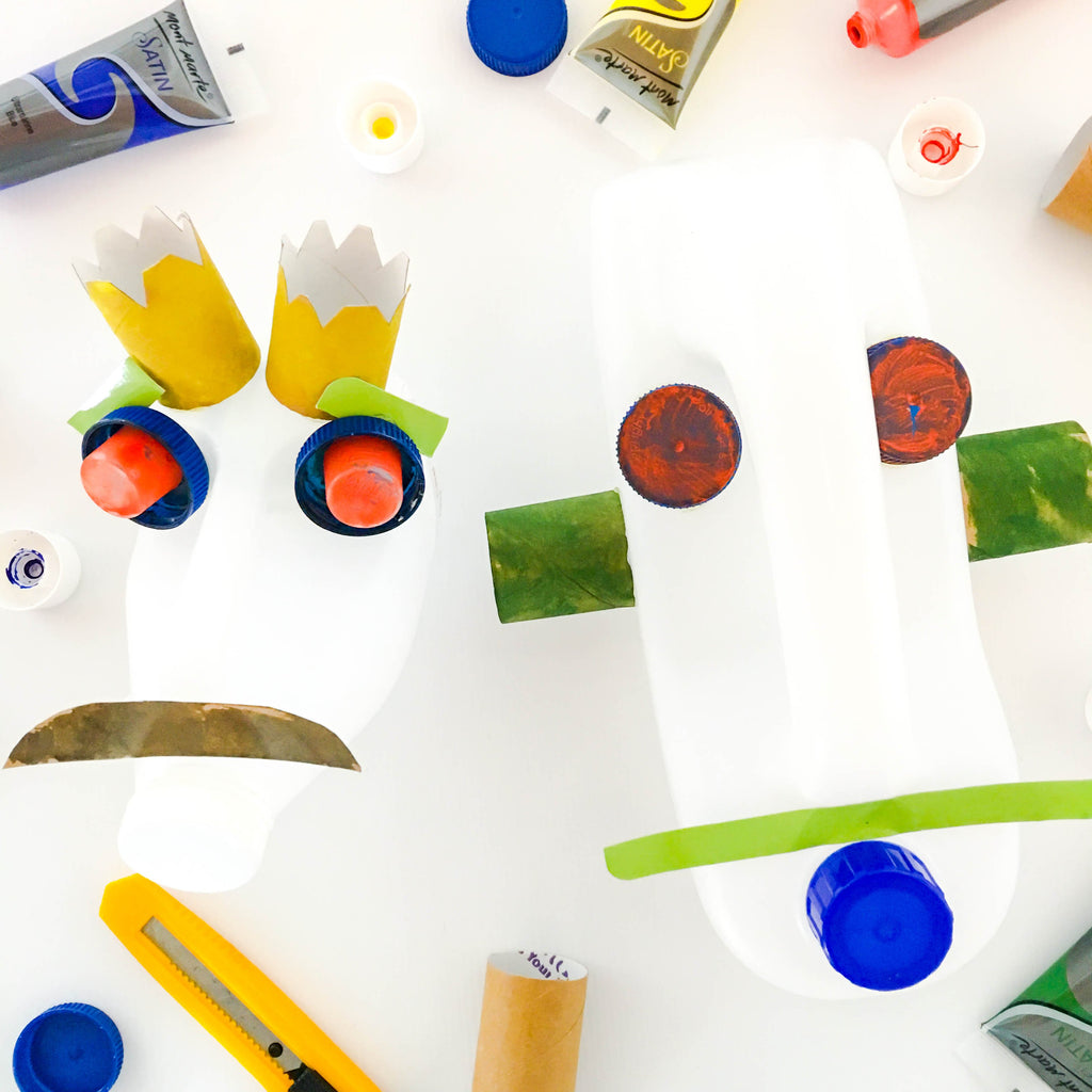 Recycled Funny Face Bottles