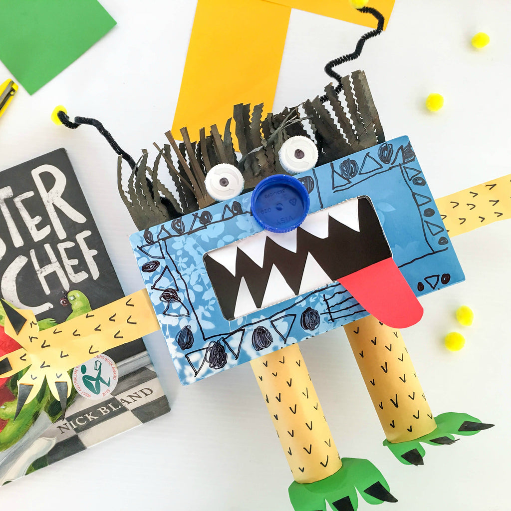 How to make a recycled tissue box monster