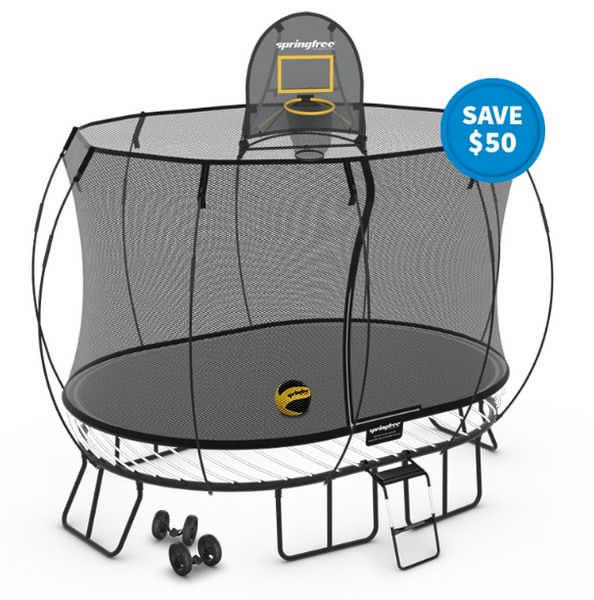 Springfree Medium Oval Trampoline Moving Bundle Happy Active Kids
