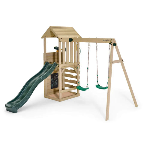 Plum Play Centres Plum® Lookout Tower Wooden Climbing Frame with Swings and Slide 5036523007610 104101A110 Buy online: Plum® Lookout Tower Play Centre with Swings & Slide  Happy Active Kids Australia