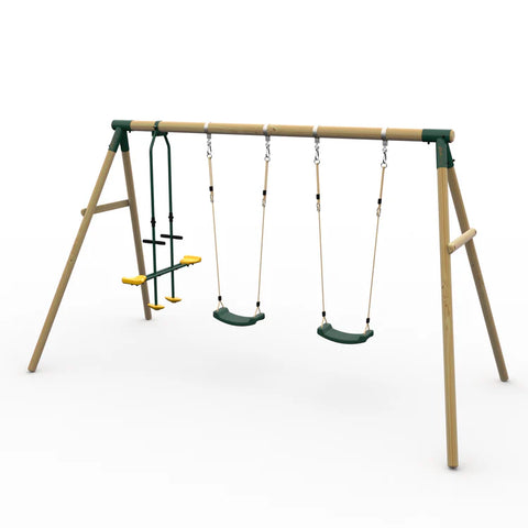 Plum Swing Plum® Colobus Wooden Swing Set with Glider 5036523065856 123201A69 Buy online: Plum® Colobus Wooden Swing Set with Glider - Happy Active Kids Happy Active Kids Australia