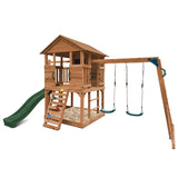Lifespan Kids Play Houses Kingston Cubby House with Monkey Bars, Swings and Green Slide - Lifespan Kids 9347166085610 LKCH-KING-GN Kingston Cubby House with Monkey Bars, Swings and Green Slide Happy Active Kids Australia