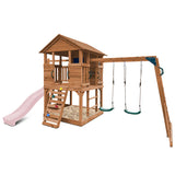 Lifespan Kids Play Houses Kingston Cubby House with Monkey Bars, Swings and Pastel Pink Slide - Lifespan Kids 9347166085641 LKCH-KING-PP Kingston Cubby House with Monkey Bars, Swings and Pastel Pink Slide Happy Active Kids Australia