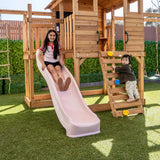 Lifespan Kids Play Houses Kingston Cubby House with Monkey Bars, Swings and Pastel Pink Slide - Lifespan Kids 9347166085641 LKCH-KING-PP Kingston Cubby House with Monkey Bars, Swings and Pastel Pink Slide Happy Active Kids Australia