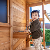 Lifespan Kids Play Houses Kingston Cubby House with Monkey Bars, Swings and Yellow Slide - Lifespan Kids 9347166085665 LKCH-KING-YL Kingston Cubby House with Monkey Bars, Swings and Yellow Slide  Happy Active Kids Australia