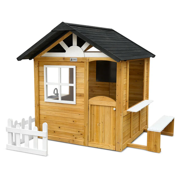 Lifespan Kids Playhouses Maple Wooden Cubby House - Lifespan Kids 9347166088413 LKCH-MAPL-SET Buy online: Maple Wooden Cottage Cubby House - Lifespan Kids Happy Active Kids Australia