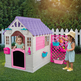 Lifespan Kids Play Houses Dolu Garden Plastic Playhouse with Fence in Pink - Lifespan Kids 8690089025784 LKCH-PLAYGARNPK Buy: Pink Dolu Garden Plastic Playhouse with Fence - Lifespan Kids Happy Active Kids Australia
