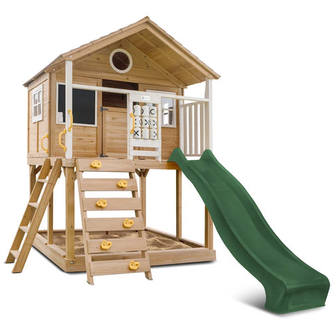Lifespan Kids Play Houses Warrigal Cubby House with Green Slide - Lifespan Kids 9347166085689 LKCH-WARR-GN Buy online: Warrigal Cubby House with Green Slide - Lifespan Kids Happy Active Kids Australia