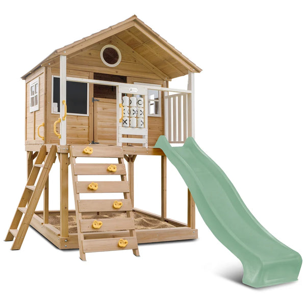 Lifespan Kids Play Houses Warrigal Cubby House with Pastel Green Slide - Lifespan Kids 9347166085702 LKCH-WARR-PG Buy online: Warrigal Cubby House with Pastel Green Slide - Lifespan Kids Happy Active Kids Australia