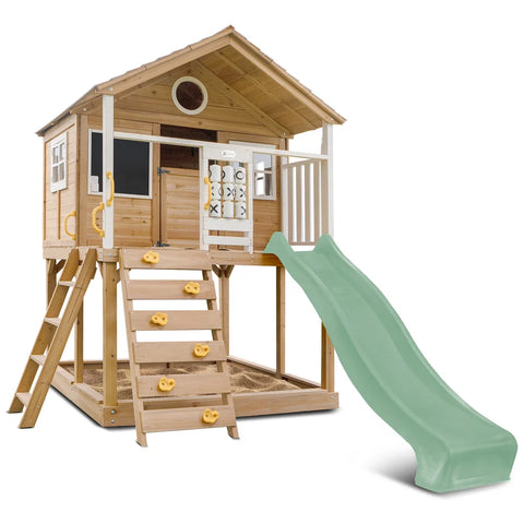 Lifespan Kids Play Houses Warrigal Cubby House with Pastel Green Slide - Lifespan Kids 9347166085702 LKCH-WARR-PG Buy online: Warrigal Cubby House with Pastel Green Slide - Lifespan Kids Happy Active Kids Australia