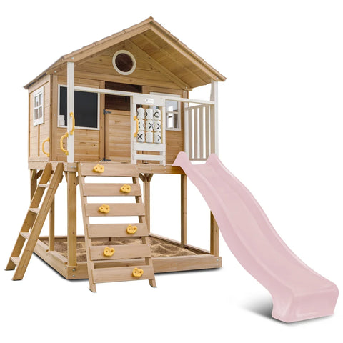 Lifespan Kids Play Houses Warrigal Cubby House with Pastel Pink Slide - Lifespan Kids 9347166085719 LKCH-WARR-PP Buy online: Warrigal Cubby House with Pastel Pink Slide - Lifespan Kids Happy Active Kids Australia