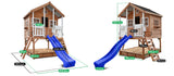 Winchester Cubby House with 1.2m platform and 2.2m Blue Slide - Lifespan Kids
