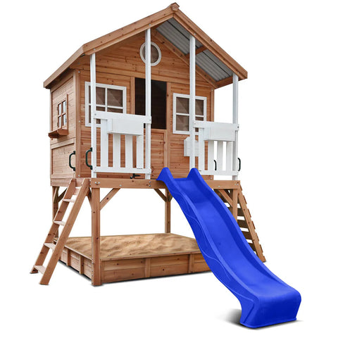 Winchester Cubby House with 1.2m platform and 2.2m Blue Slide - Lifespan Kids