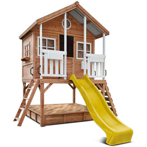 Winchester Cubby House with 1.2m platform and 2.2m Yellow Slide - Lifespan Kids