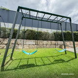 Lifespan Kids Outdoor Play Equipment Stanley Commercial Steel 2-in-1 Monkey Bars & Swing Set - Lifespan Kids 9347166078308 LKMB-STAN-SET Stanley Commercial Steel 2-in-1 Monkey Bars & Swing Set - Lifespan Kids Happy Active Kids Australia