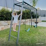 Lifespan Kids Outdoor Play Equipment Stanley Commercial Steel 2-in-1 Monkey Bars & Swing Set - Lifespan Kids 9347166078308 LKMB-STAN-SET Stanley Commercial Steel 2-in-1 Monkey Bars & Swing Set - Lifespan Kids Happy Active Kids Australia