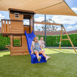 Darlington Play Centre Swing Set with Blue Slide - Lifespan Kids - OUT OF STOCK eta mid - late May (preorder available now)