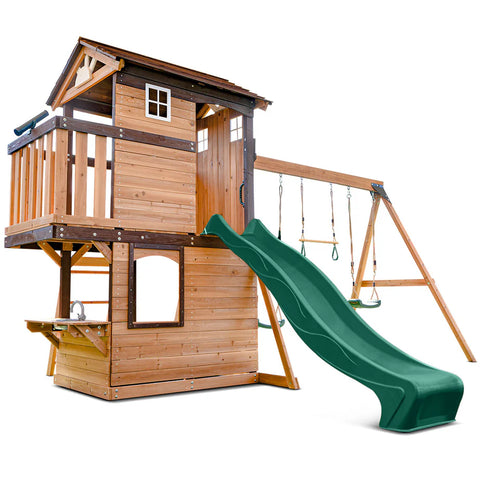 Darlington Play Centre Swing Set with Green Slide - Lifespan Kids