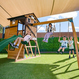Darlington Play Centre Swing Set with Green Slide - Lifespan Kids