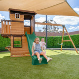 Darlington Play Centre Swing Set with Green Slide - Lifespan Kids