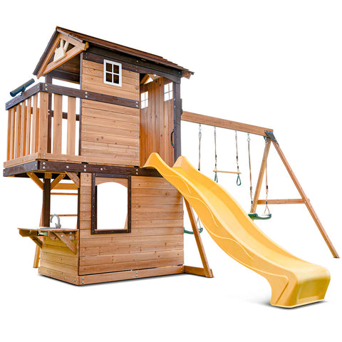 Darlington Play Centre Swing Set with Yellow Slide - Lifespan Kids