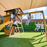 Darlington Play Centre Swing Set with Yellow Slide - Lifespan Kids