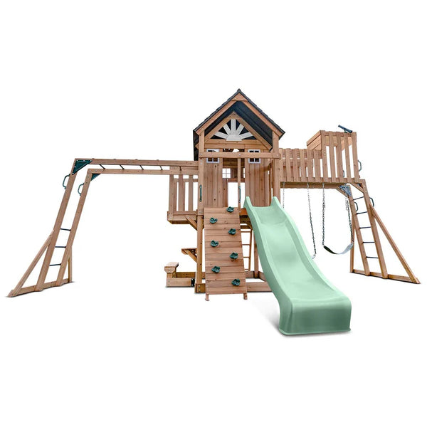 Lifespan Kids Swing Sets & Playsets Kensington Play Centre Set with Pastel Green Slide - Lifespan Kids 9347166086266 LKPC-KENS-PG Buy online:Kensington Centre Set with Pastel Green Slide-Lifespan Kids Happy Active Kids Australia