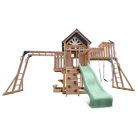 Lifespan Kids Swing Sets & Playsets Kensington Play Centre Set with Pastel Green Slide - Lifespan Kids 9347166086266 LKPC-KENS-PG Buy online:Kensington Centre Set with Pastel Green Slide-Lifespan Kids Happy Active Kids Australia