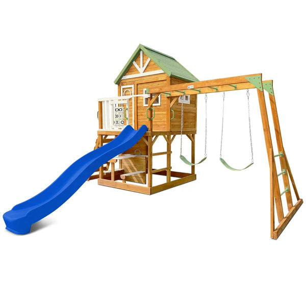 Lifespan Kids Outdoor Play Equipment Riversdale Play Centre with 2.2m Blue Slide - Lifespan Kids 9347166088475 LKPC-RIVE-BU Buy: Riversdale Play Centre with 2.2m Blue Slide - Lifespan Kids Happy Active Kids Australia