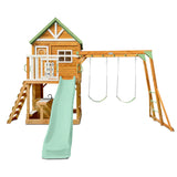 Lifespan Kids Outdoor Play Equipment Riversdale Play Centre with 2.2m Pastel Green Slide - Lifespan Kids 9347166088505 LKPC-RIVE-PG Riversdale Play Centre with 2.2m Pastel Green Slide - Lifespan Kids Happy Active Kids Australia