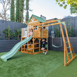 Lifespan Kids Outdoor Play Equipment Riversdale Play Centre with 2.2m Pastel Green Slide - Lifespan Kids 9347166088505 LKPC-RIVE-PG Riversdale Play Centre with 2.2m Pastel Green Slide - Lifespan Kids Happy Active Kids Australia
