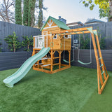 Lifespan Kids Outdoor Play Equipment Riversdale Play Centre with 2.2m Pastel Green Slide - Lifespan Kids 9347166088505 LKPC-RIVE-PG Riversdale Play Centre with 2.2m Pastel Green Slide - Lifespan Kids Happy Active Kids Australia