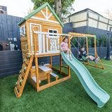 Lifespan Kids Outdoor Play Equipment Riversdale Play Centre with 2.2m Pastel Green Slide - Lifespan Kids 9347166088505 LKPC-RIVE-PG Riversdale Play Centre with 2.2m Pastel Green Slide - Lifespan Kids Happy Active Kids Australia