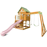 Lifespan Kids Outdoor Play Equipment Riversdale Play Centre with 2.2m Pastel Pink Slide - Lifespan Kids 9347166088512 LKPC-RIVE-PP Buy: Riversdale Play Centre with 2.2m Pastel Pink Slide - Lifespan Kids Happy Active Kids Australia