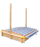 Lifespan Kids Sandpits Joey Wooden Sandpit with Blue Shade Canopy - Lifespan Kids 9347166072917 LKSP-JOEY Buy online: Joey Wooden Sandpit with Blue Sun Shade Canopy  Happy Active Kids Australia
