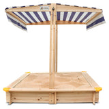 Lifespan Kids Sandpits Joey Wooden Sandpit with Blue Shade Canopy - Lifespan Kids 9347166072917 LKSP-JOEY Buy online: Joey Wooden Sandpit with Blue Sun Shade Canopy  Happy Active Kids Australia
