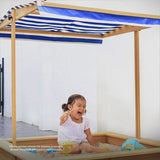 Lifespan Kids Sandpits Joey Wooden Sandpit with Blue Shade Canopy - Lifespan Kids 9347166072917 LKSP-JOEY Buy online: Joey Wooden Sandpit with Blue Sun Shade Canopy  Happy Active Kids Australia