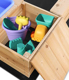 Mighty Wooden Rectangular Sandpit with Timber Cover - Lifespan Kids