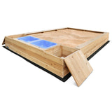 Mighty Wooden Rectangular Sandpit with Timber Cover - Lifespan Kids
