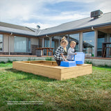 Mighty Wooden Rectangular Sandpit with Timber Cover - Lifespan Kids