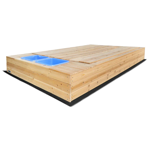 Mighty Wooden Rectangular Sandpit with Timber Cover - Lifespan Kids