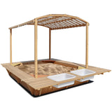 Lifespan Kids Sandpits Playfort 2 Wooden Sandpit with Sun Canopy - Lifespan Kids 9347166072979 LKSP-PLAYF Buy online: Playfort 2 Wooden Sandpit with Sun Canopy  Happy Active Kids Australia