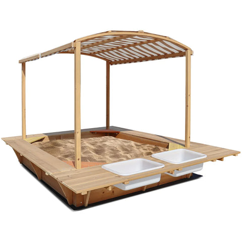 Lifespan Kids Sandpits Playfort 2 Wooden Sandpit with Sun Canopy - Lifespan Kids 9347166072979 LKSP-PLAYF Buy online: Playfort 2 Wooden Sandpit with Sun Canopy  Happy Active Kids Australia