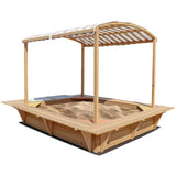 Lifespan Kids Sandpits Playfort 2 Wooden Sandpit with Sun Canopy - Lifespan Kids 9347166072979 LKSP-PLAYF Buy online: Playfort 2 Wooden Sandpit with Sun Canopy  Happy Active Kids Australia