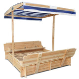 Skipper Wooden Sandpit with UV Shade Canopy - Lifespan Kids
