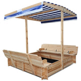 Skipper Wooden Sandpit with UV Shade Canopy - Lifespan Kids
