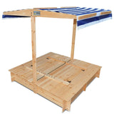 Skipper Wooden Sandpit with UV Shade Canopy - Lifespan Kids