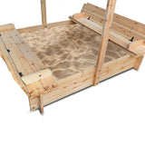 Skipper Wooden Sandpit with UV Shade Canopy - Lifespan Kids