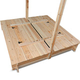 Skipper Wooden Sandpit with UV Shade Canopy - Lifespan Kids