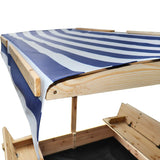 Skipper Wooden Sandpit with UV Shade Canopy - Lifespan Kids